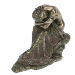 Sculpture en materiaux composite patiné bronze femme nue endormie hauteur 13 cm, reference CL46101015