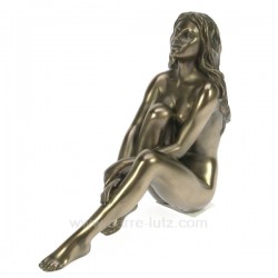 Sculpture en materiaux composite patiné bronze femme nue assise hauteur 13 cm, reference CL46101016