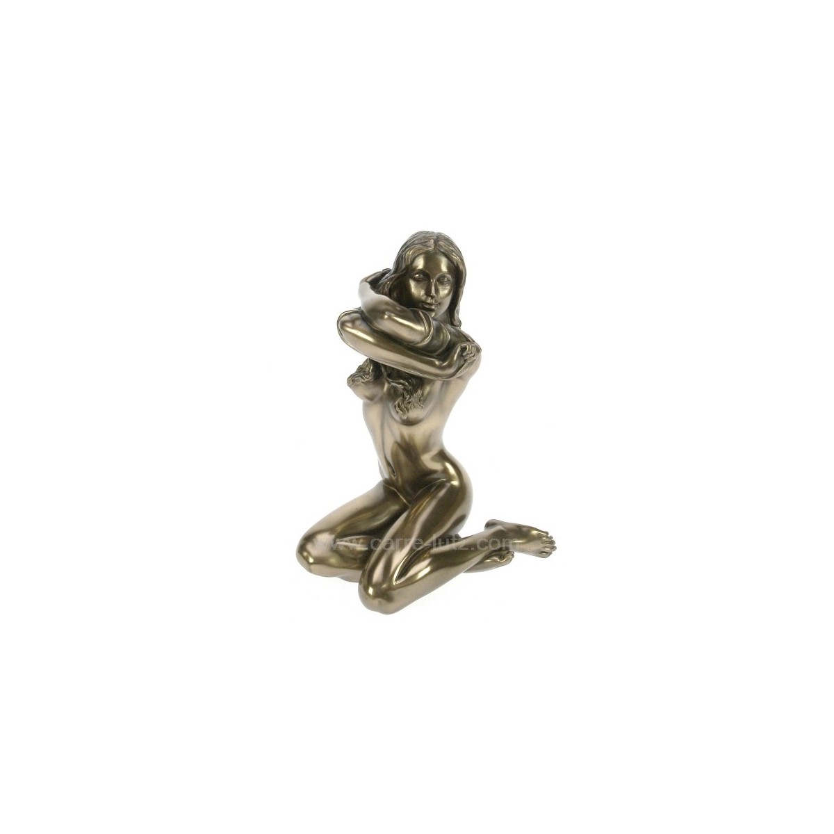 CL46101017  Sculpture en materiaux composite patiné bronze femme nue se déshabille hauteur 13 cm 61,50 €