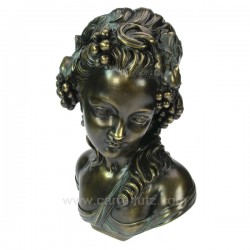 Sculpture en materiaux composite patiné bronze Portrait Raisin hauteur 34,5 cm, reference CL46101024