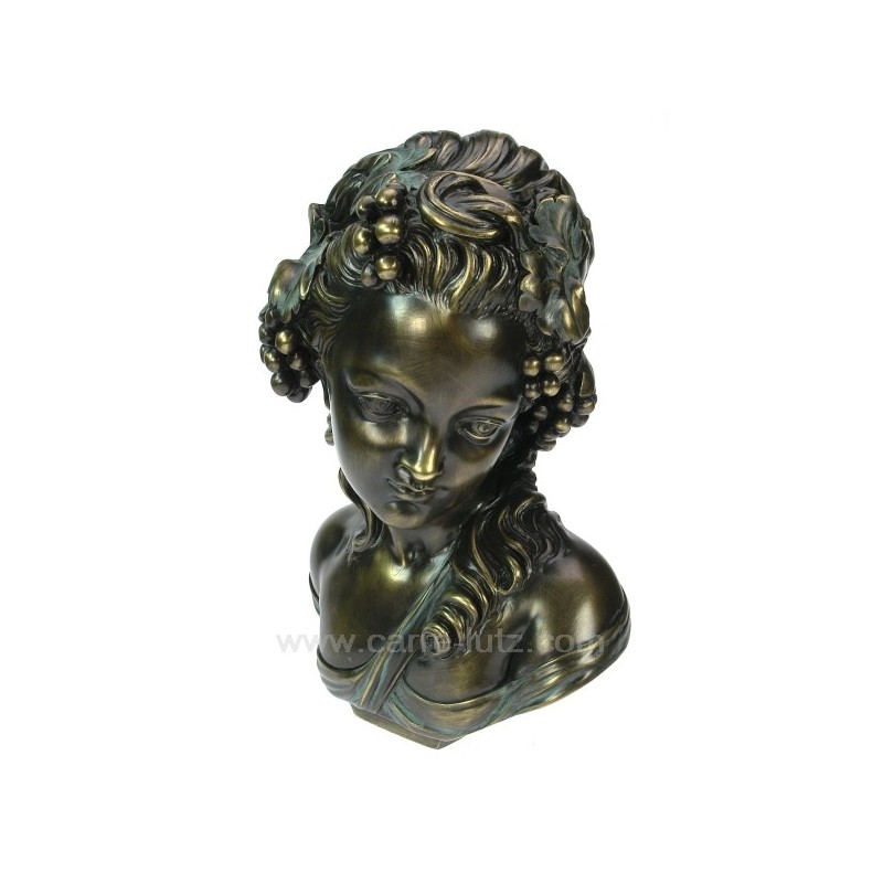 CL46101024  Sculpture en materiaux composite patiné bronze Portrait Raisin hauteur 34,5 cm 438,00 €