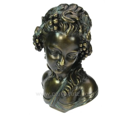 CL46101024  Sculpture en materiaux composite patiné bronze Portrait Raisin hauteur 34,5 cm 438,00 €