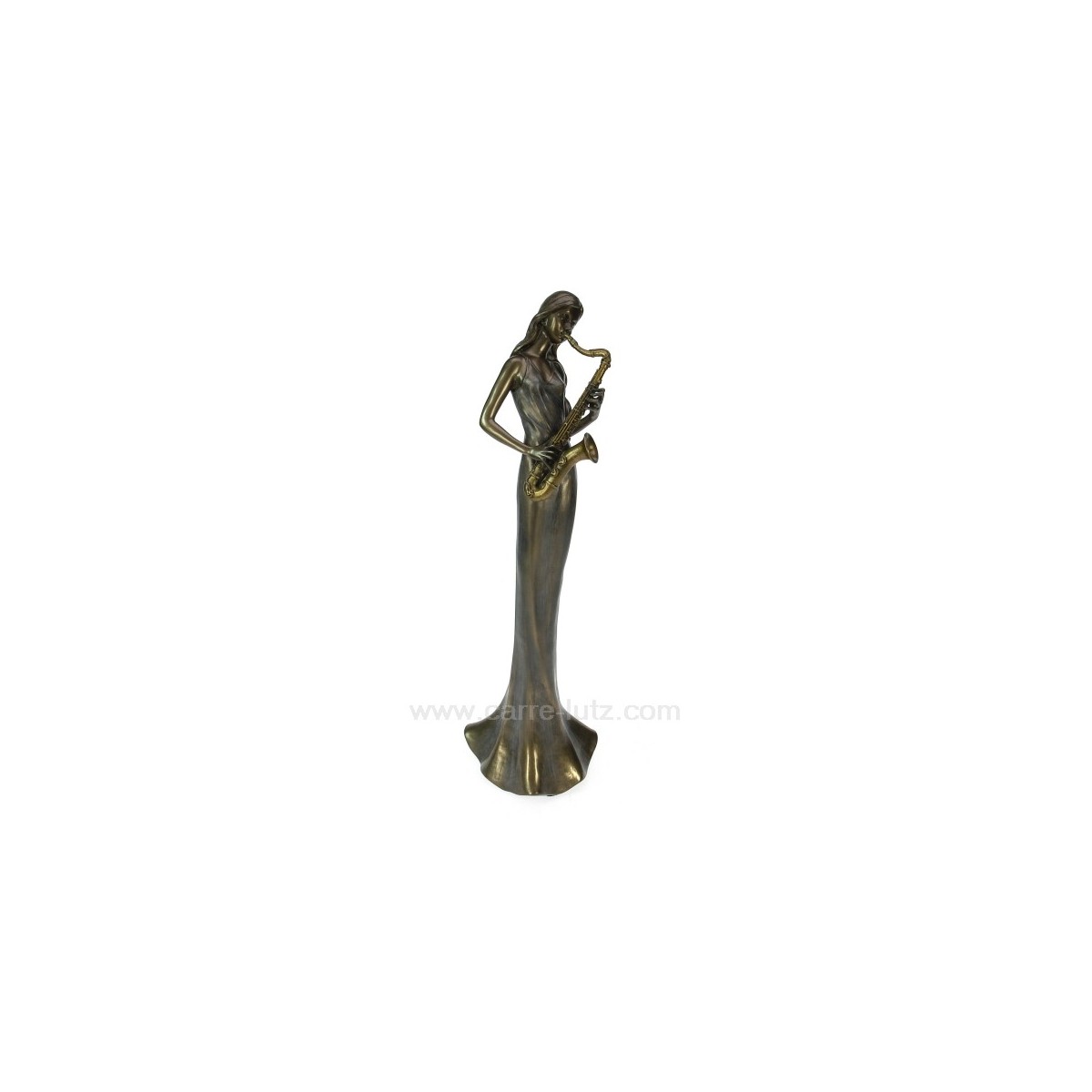 CL46101027  Sculpture en materiaux composite patiné bronze Eféa saxophone hauteur 34 cm 77,10 €