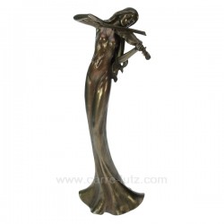 Sculpture en materiaux composite patiné bronze Eféa violon hauteur 33,5 cm, reference CL46101028