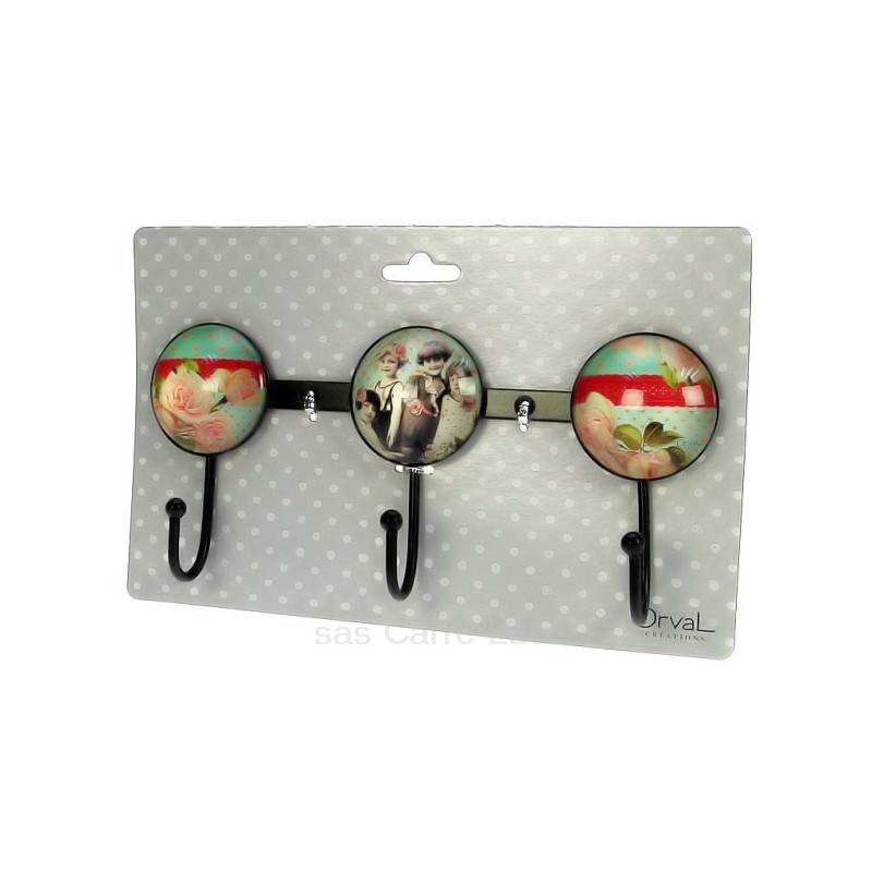 Accroche torchon triple Orval Créations portrait de famille