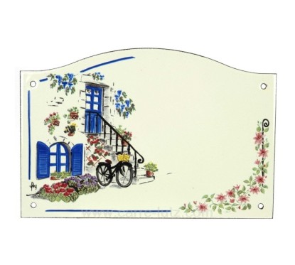 Plaque emaillee volet bleu