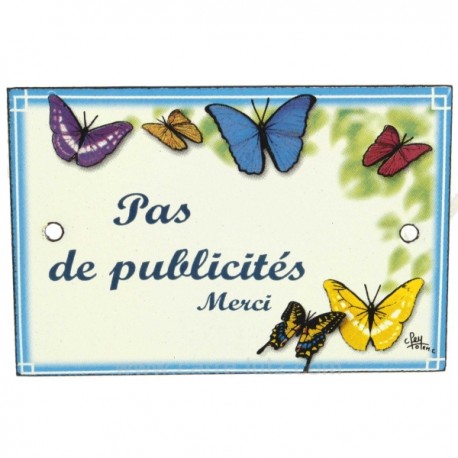 Plaque emaillee pas de pub Cadeaux - Décoration CL46302013, reference CL46302013