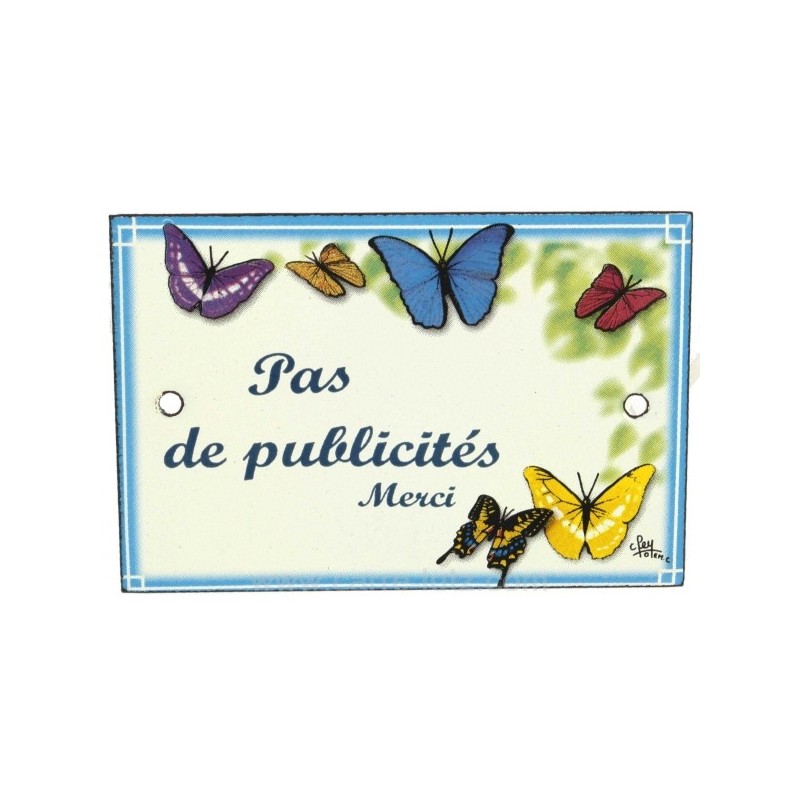 Plaque emaillee pas de pub Plaque emaillee pas de pub