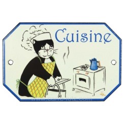 CL46302015  Plaque emaillee cuisine chat 18,80 €