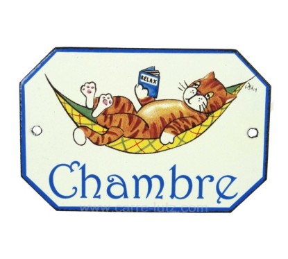 CL46302022  Plaque emaillee chambre hamac 18,80 €