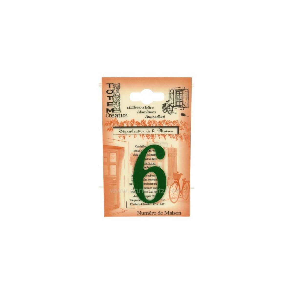 CL46302030  Chiffre n 6 vert 4,00 €