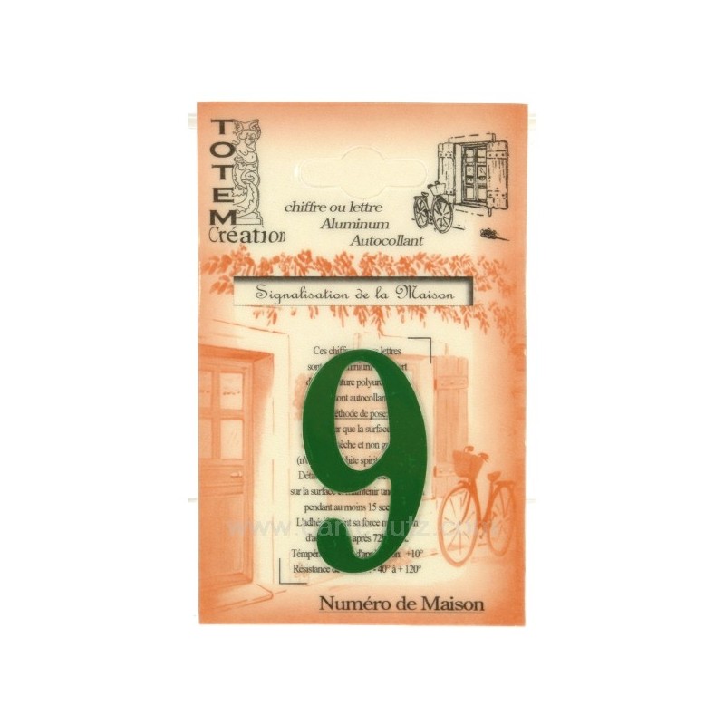 CL46302033  Chiffre n 9 vert 4,00 €