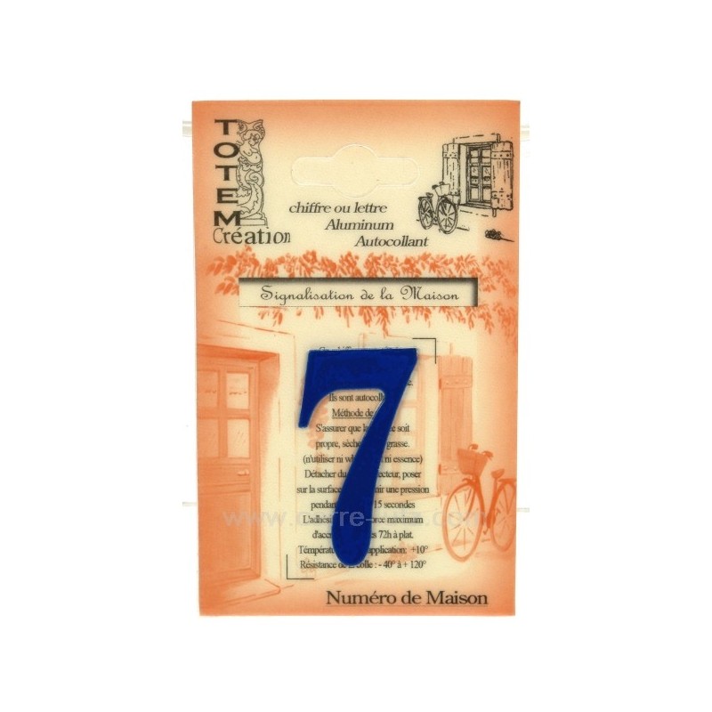 Chiffre n 7 bleu Chiffre n 7 bleu