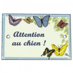 Plaque emaillee attention