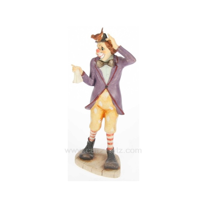 CL47001006  Clown en résine décorée hauteur 27 cm 20,00 €