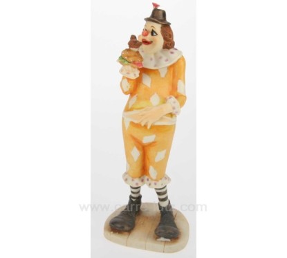 Clown en résine décorée hauteur 27 cm