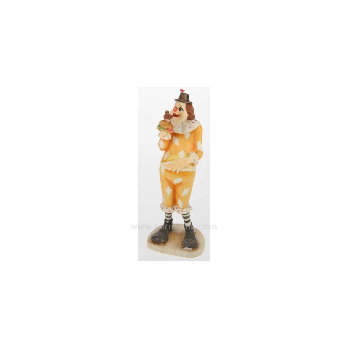 CL47001009  Clown en résine décorée hauteur 27 cm 20,00 €
