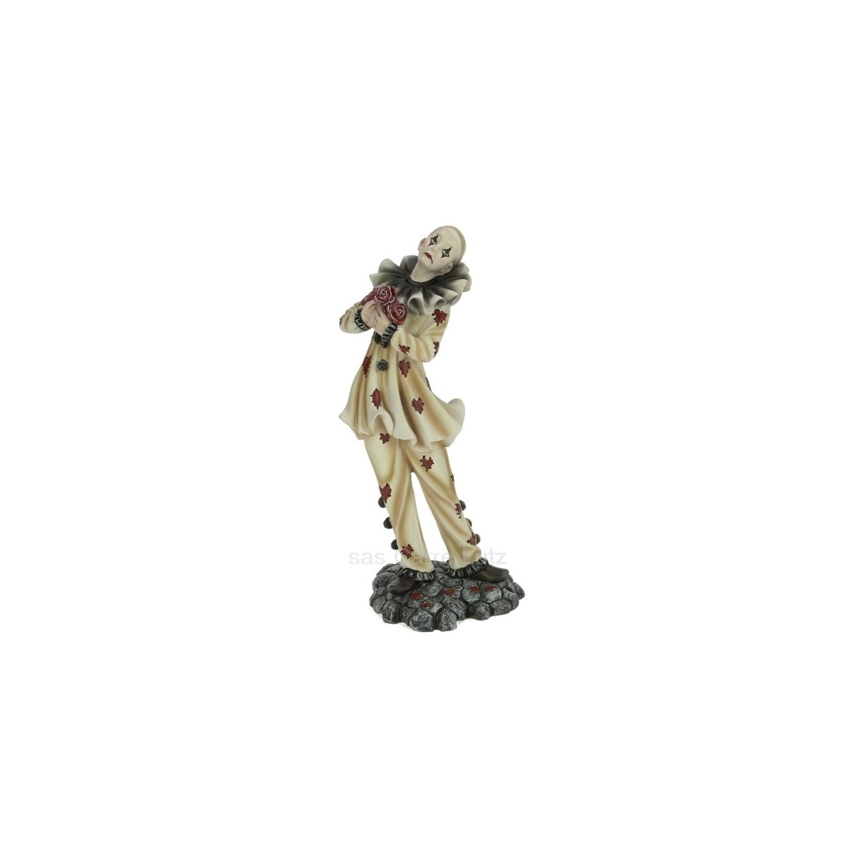 CL47001038  Clown arlequin bouquet de fleur en résine hauteur 25,4 cm 50,30 €