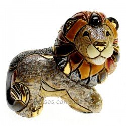 Lion en céramique platine et or - De Rosa Rinconada