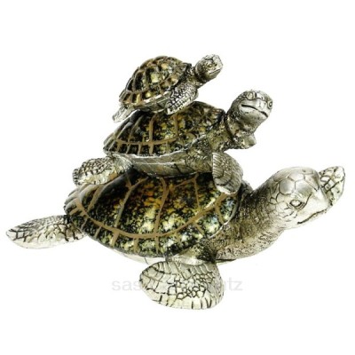 CL48100038  Famille 3 tortues de mer vert bronze en résine  10,40 €