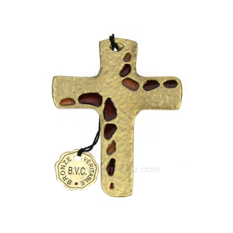 CL48200111  CROIX BRONZE eMAILLeE 28,60 €