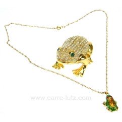 CL49500001  Boite métal émaillé grenouille couleur or avec incrustation de brillant  62,50 €