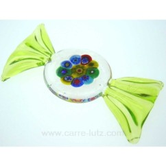 CL49600020  Porte couteaux bonbon Murano en murrine couleur vert clair longueur 7.5 cm 7,50 €