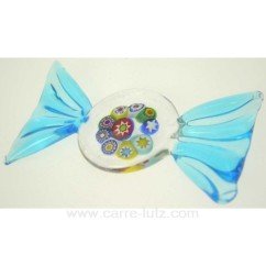 CL49600025  Porte couteaux bonbon Murano en murrine couleur bleu ciel longueur 7.5 cm 7,50 €