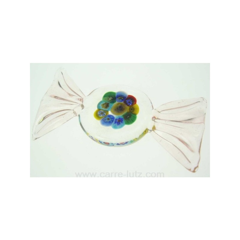 Porte couteaux bonbon Murano en murrine couleur rose clair longueur 7.5 cm