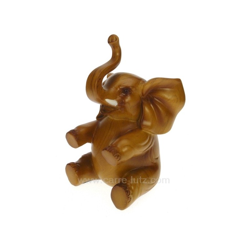 CL49900034  Elephant assis facon teck 27,00 €