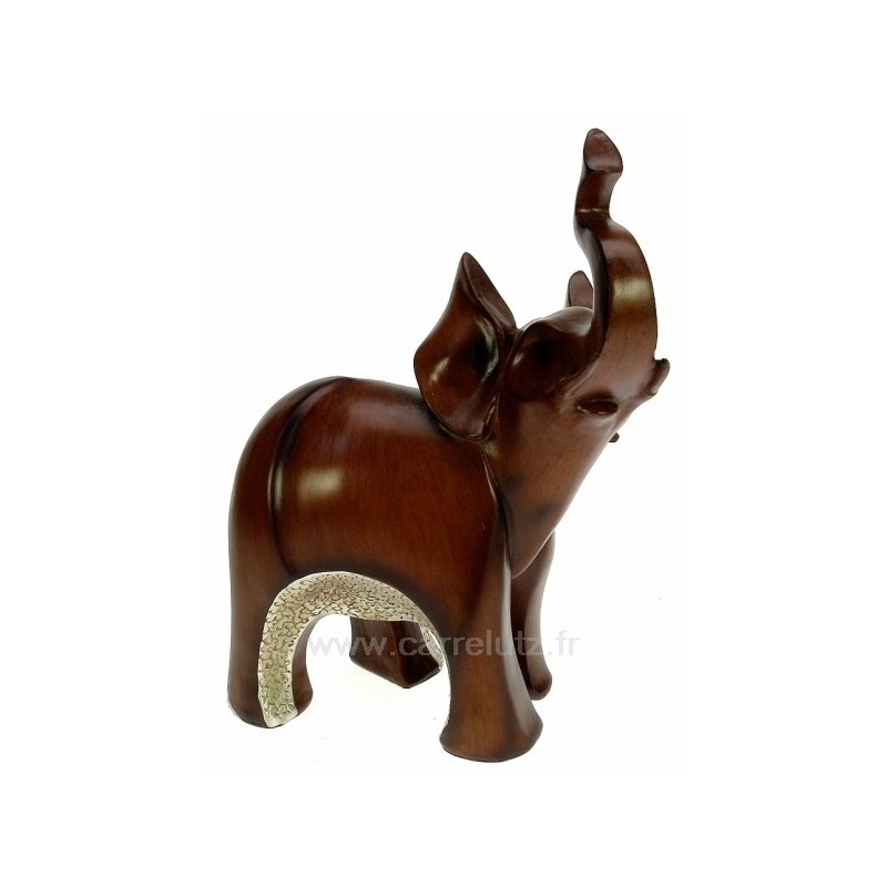 CL49900042  Eléphant Gambhira﻿ en résine facon bois﻿ 44,00 €