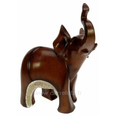 CL49900042  Eléphant Gambhira﻿ en résine facon bois﻿ 44,00 €