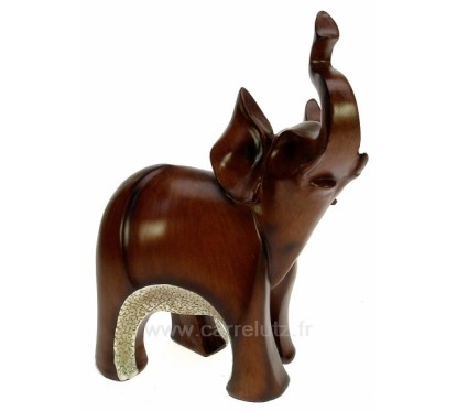 CL49900042  Eléphant Gambhira﻿ en résine facon bois﻿ 44,00 €