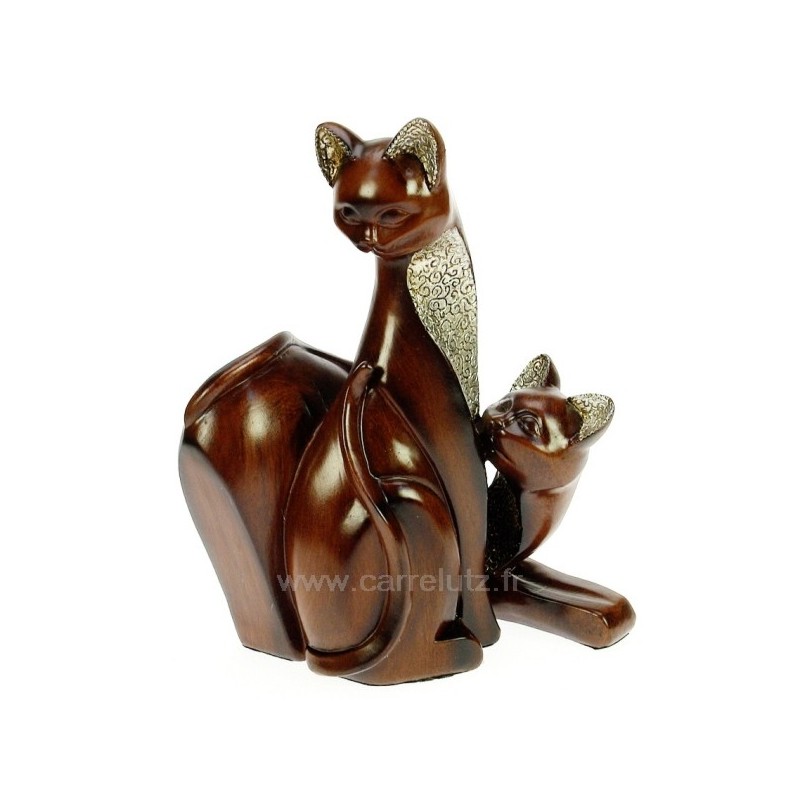 CL50000094  Couple de chat Royal﻿ en résine facon bois et métal﻿ 26,20 €