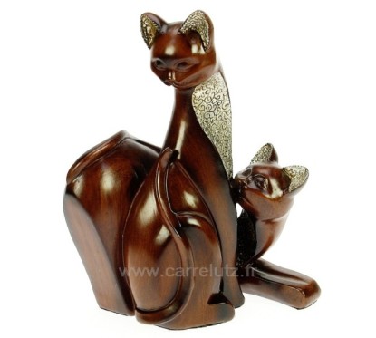 CL50000094  Couple de chat Royal﻿ en résine facon bois et métal﻿ 26,20 €