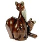 Couple de chat Royal﻿ en résine facon bois et métal﻿