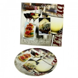 Coffret 4 assiettes à fromage en porcelaine décorée Arts de la table CL50120031, reference CL50120031