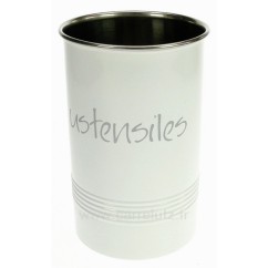 CL50150770  Pot à ustensiles rond blanc﻿ en métal ﻿ 14,50 €