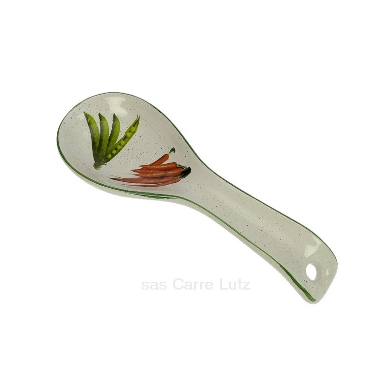 CL50150789  Repose cuillère en faience décorée décor légumes Porcelaine Lhonneur 12,40 €