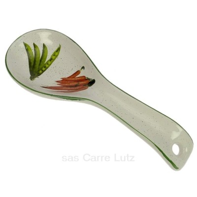 CL50150789  Repose cuillère en faience décorée décor légumes Porcelaine Lhonneur 12,40 €