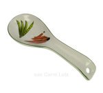 CL50150789  Repose cuillère en faience décorée décor légumes Porcelaine Lhonneur 12,40 €