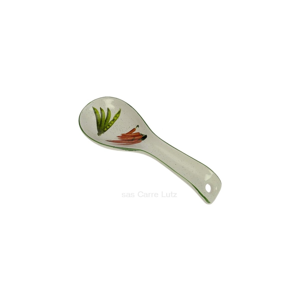 CL50150789  Repose cuillère en faience décorée décor légumes Porcelaine Lhonneur 12,40 €