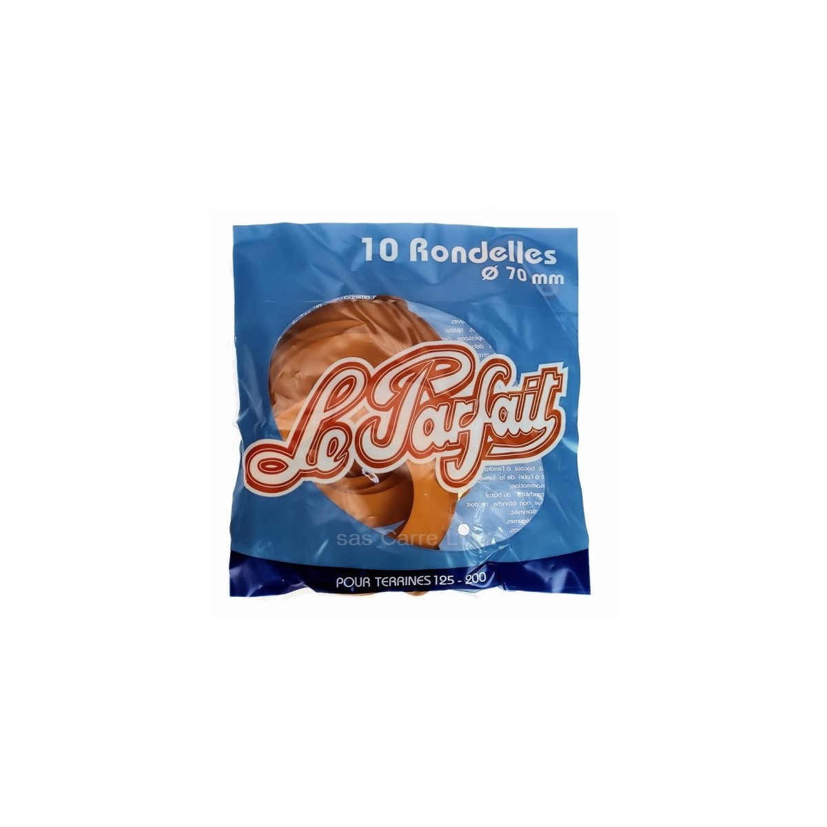 CL50152202  Sachet de 10 rondelles diamétre 70 mm pour terrine 125 et 200 grammes Le Parfait 3,20 €
