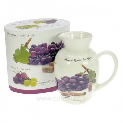 Carafe à vin décor raisin en porcelaine décorée