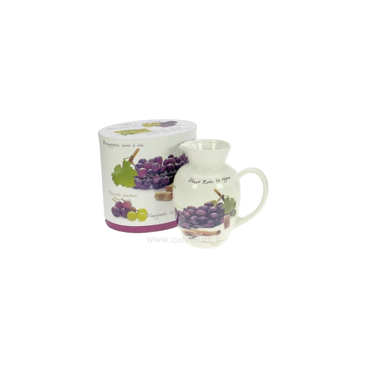 CL50190038  Carafe à vin décor raisin en porcelaine décorée 19,20 €