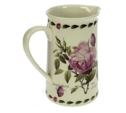 Pichet en porcelaine fine bonne china décor roses rose Collection Pierre Redoute