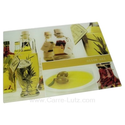 CL50201035  Planche à découper en verre décor bouteille d'huile 15,00 €