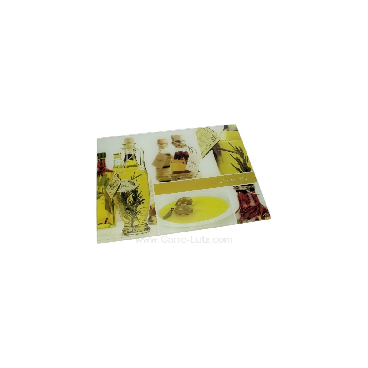 CL50201035  Planche à découper en verre décor bouteille d'huile 15,00 €