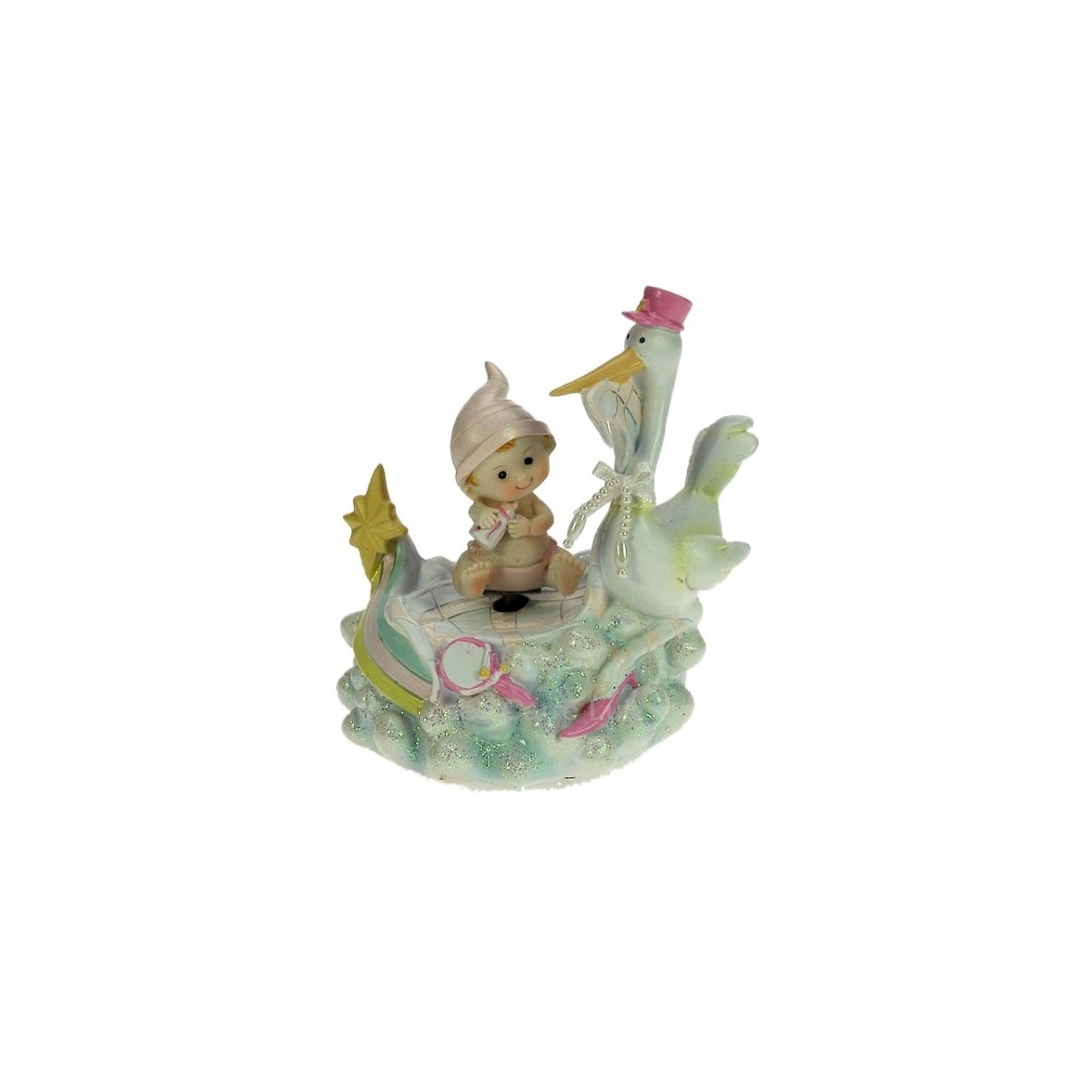 CL50231112 Boite à musique cigogne avec bébé fille en résine 22,00 € CL50231112 Boite à musique cigogne avec bébé fille en résine 22,00 €