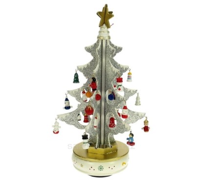 CL50231123  Sapin de Noël blanc scintillant 6 branches entiérement en bois 20,30 €